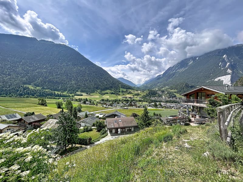 Vue depuis la parcelle direction l'Entremont