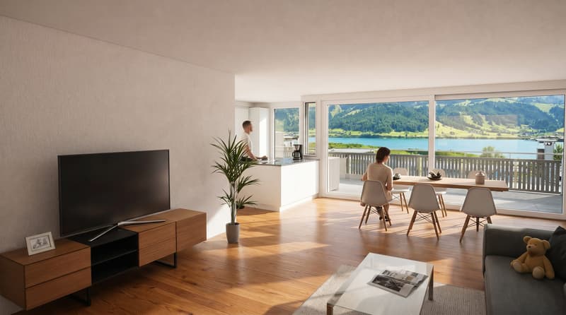 Appartamento attico 3,5 locali con vista lago a Euthal - luminoso (1)