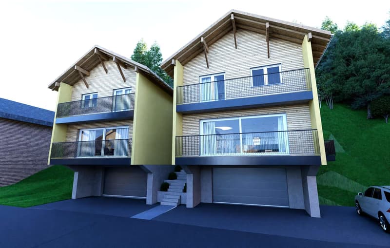 Two 5.5-room single-family homes with balcony for sale in Tavanasa (2)