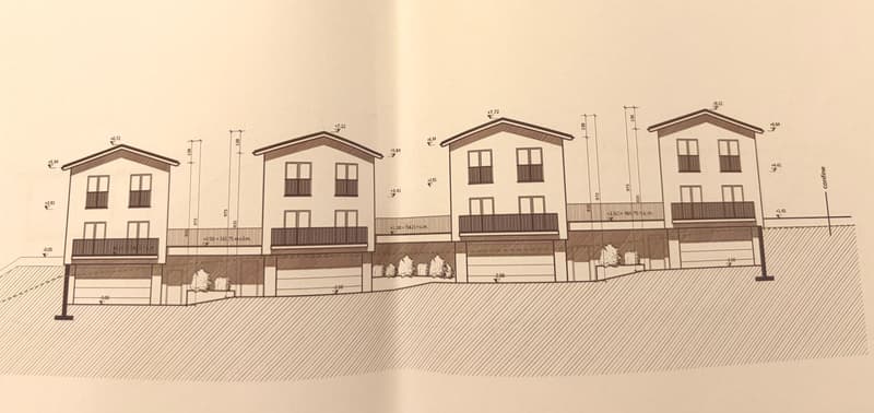 Terrain avec projet approuvé pour 4 maisons à Lugano-Valcolla (1)