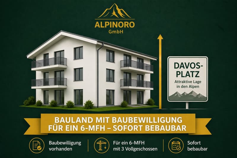 Davos Platz, Baubewilligtes 6 MFH-Projekt | 6 Erstwohnungen | sofort bauen (1)
