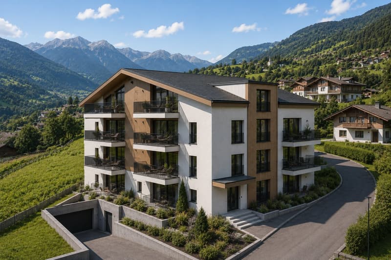Authorized new construction project with 7 condominiums on the sunny terrace of Valais (2)