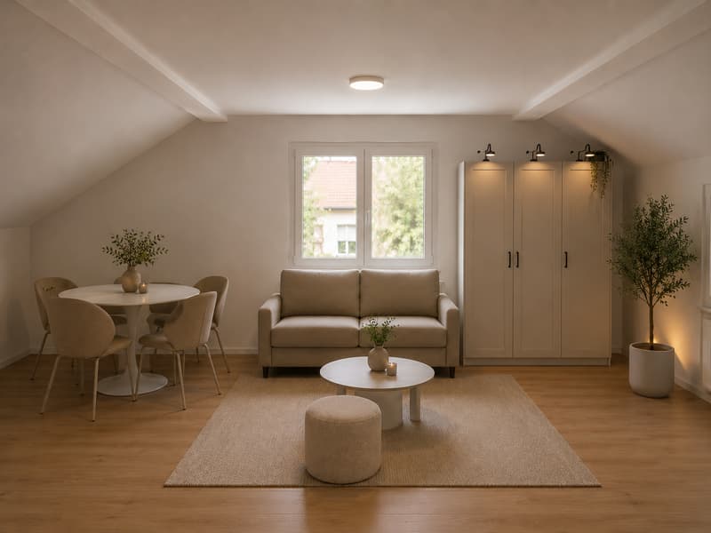 1 Zimmer Wohnung Möbliert ! Frisch Renoviert (2)