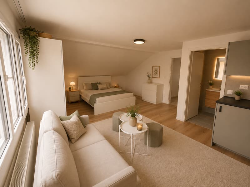 1 Zimmer Wohnung Möbliert ! Frisch Renoviert (3)