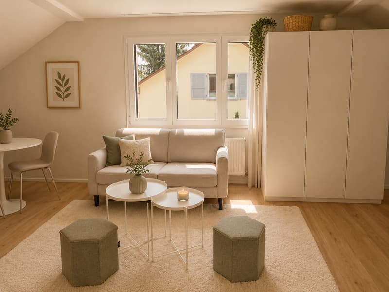 1 Zimmer Wohnung Möbliert ! Frisch Renoviert (9)