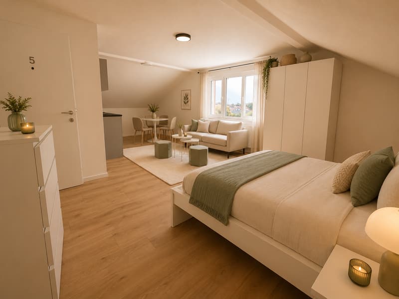1 Zimmer Wohnung Möbliert ! Frisch Renoviert (5)