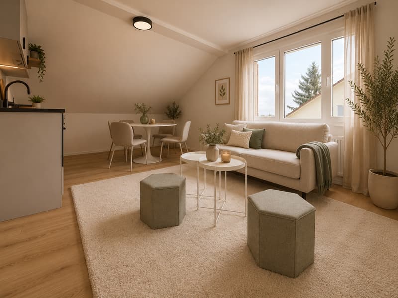 1 Zimmer Wohnung Möbliert ! Frisch Renoviert (6)