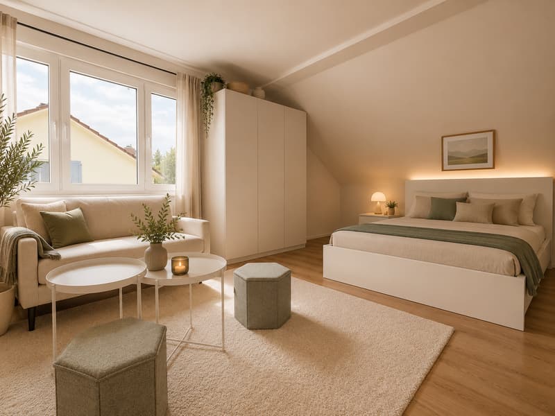 1 Zimmer Wohnung Möbliert ! Frisch Renoviert (11)