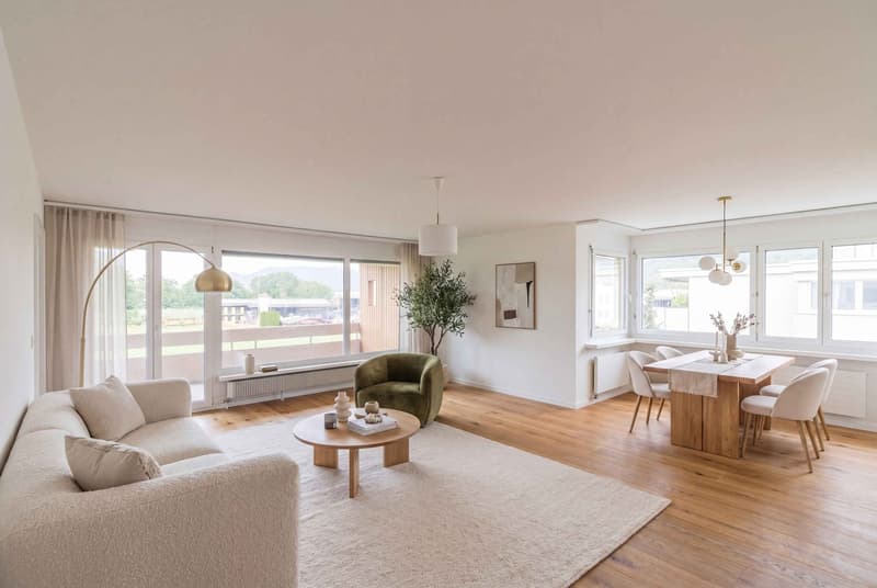 Wohnzimmer virtuell möbliert