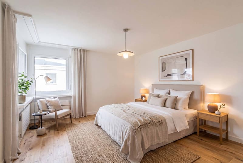 Schlafzimmer möbliert