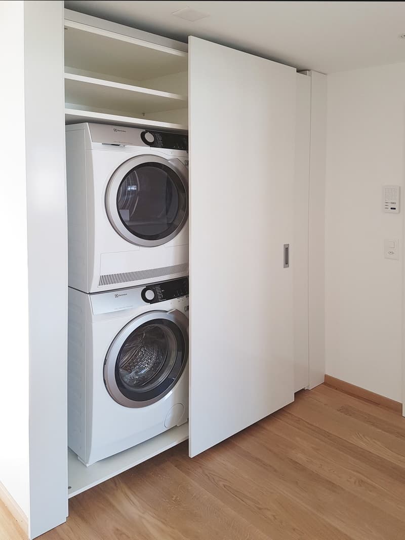 Washing machines in a closet