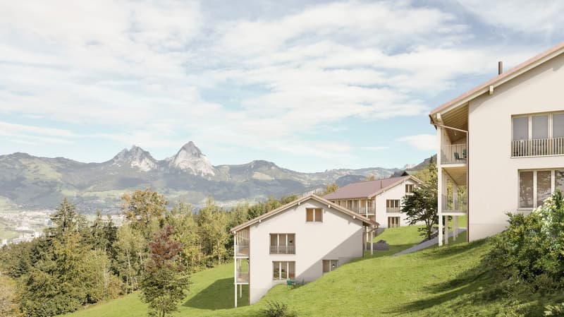 Newly built garden apartment with mountain and partial lake view in Seelisberg (2)