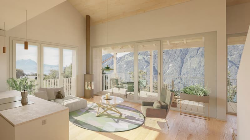 Newly built maisonette apartment with lake and mountain views in Seelisberg (4)