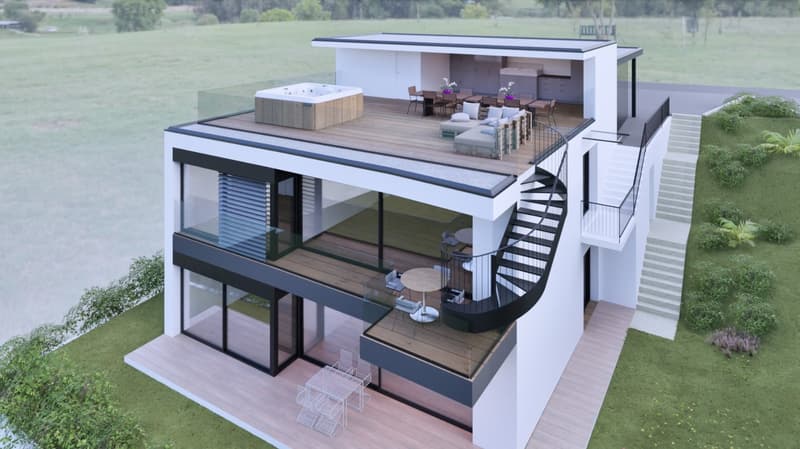 Moderno attico di 5.5 locali con terrazza panoramica a Villa Luganese (2)