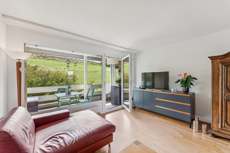 Espace séjour avec accès au balcon