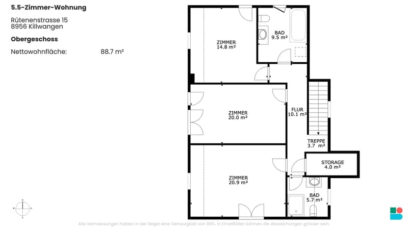 Upscale 5.5-room attic apartment with terrace in Killwangen (10)
