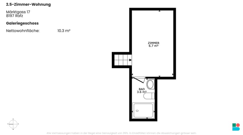 Bright 2.5-room apartment with gallery in Rafz (10)