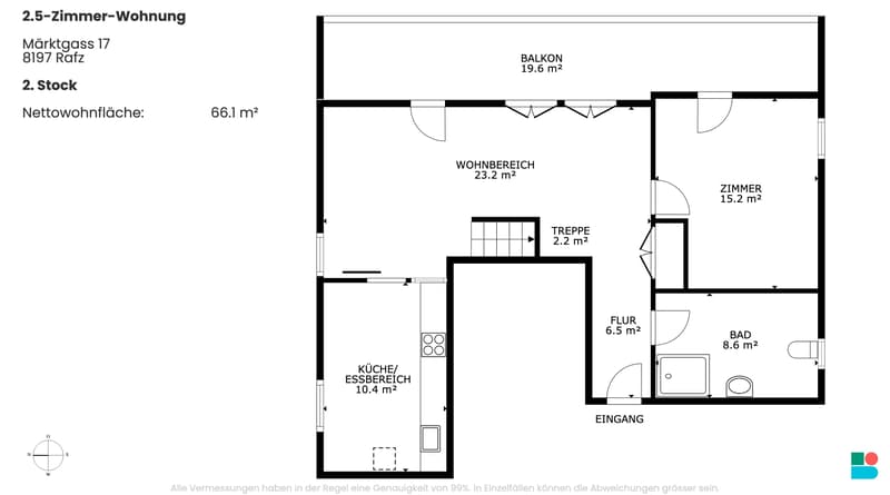 Bright 2.5-room apartment with gallery in Rafz (9)