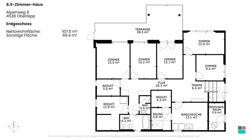 7.5-room villa with unobstructable Alpine view and building land plot (9)
