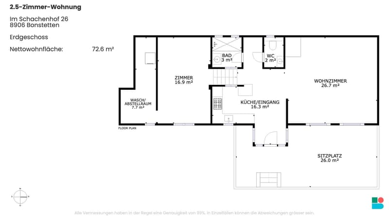 Practical 2.5-room garden apartment in Bonstetten (9)