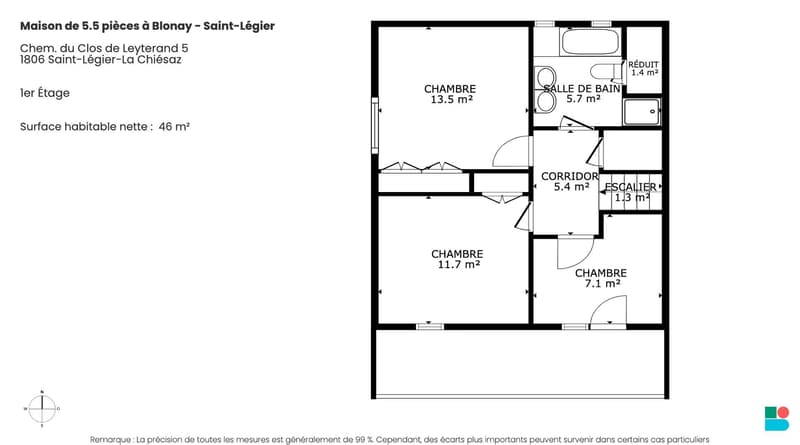 House with 5.5 rooms and building land in Saint-Légier (10)