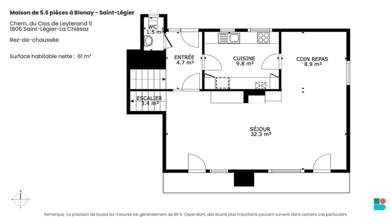 House with 5.5 rooms and building land in Saint-Légier (9)