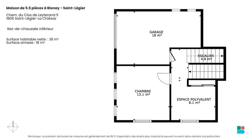 House with 5.5 rooms and building land in Saint-Légier (11)