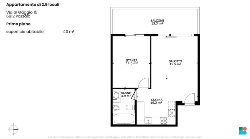 Praktische 2.5-Zimmer-Wohnung mit schöner Aussicht in Pazzallo (9)