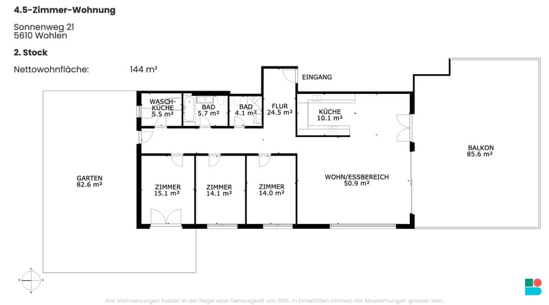Beautiful 4.5-room attic apartment with a dreamy view in Wohlen (9)