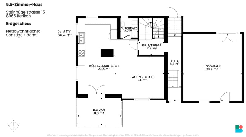 Maison 5,5 pièces avec bâtiment de bureaux et terrain à bâtir en zone centrale (9)