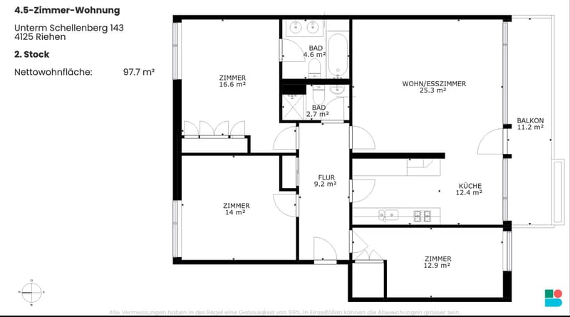 Bel appartement de 4,5 pièces, lumineux, dans un excellent emplacement à Riehen (9)