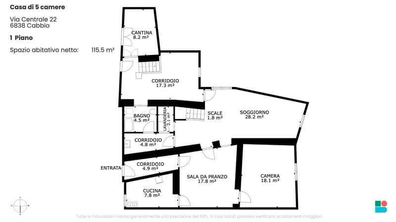 Caratteristica e ristrutturabile casa di 5 locali a Cabbio (9)
