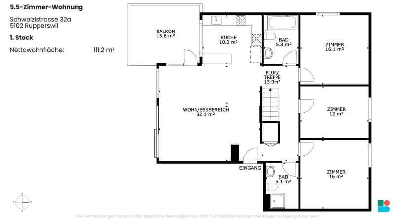 Schöne 5.5-Zimmer-Maisonettewohnung mit viel Aussenraum in Rupperswil (9)