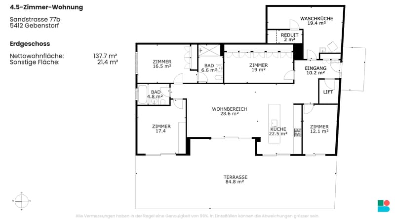 Grosszügige 4.5-Zimmer-Terrassenwohnung in Gebenstorf (9)