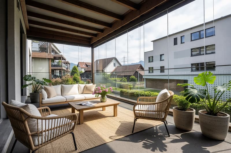Moderne 3.5-Zimmer-Wohnung mit Wintergarten-Balkon in Schmerikon (1)