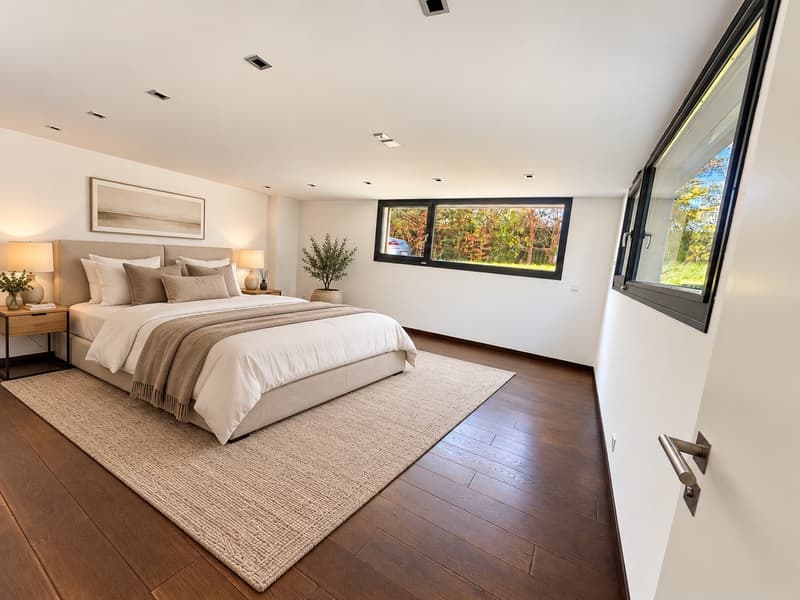 Anières — Villa de standing avec jardin et terrasse en toiture, vue lac (8)