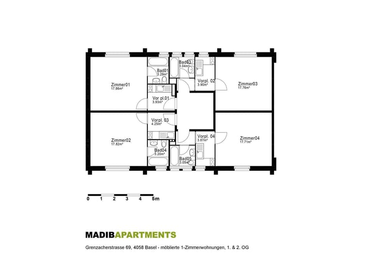 Modern möbliertes Apartmenthaus zwischen Wettsteinplatz und Roche (10)