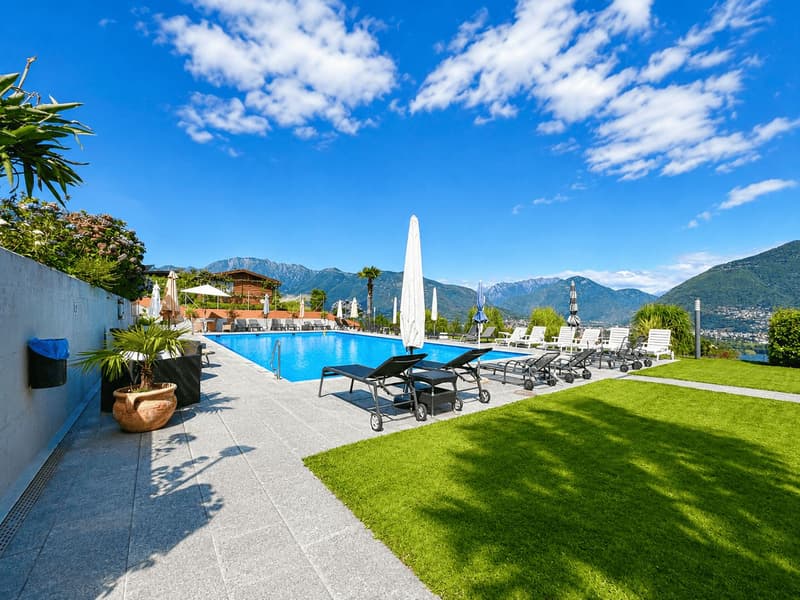 Vairano : App. 3.5 pièces Résidence secondaire -Vue lac à 180° avec piscine (10)