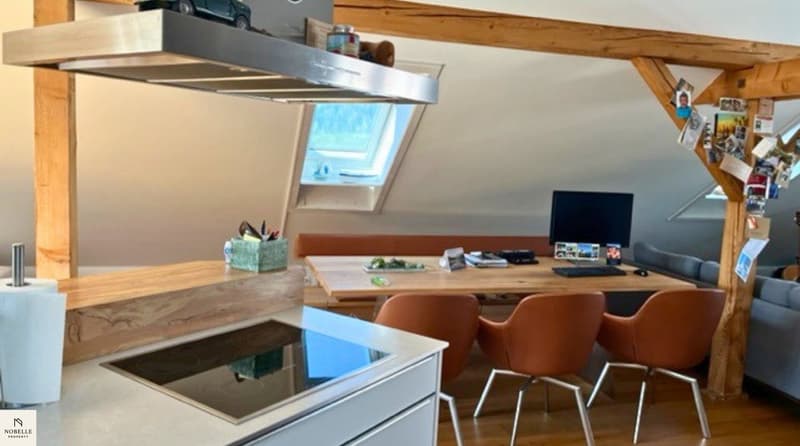 Appartement en mansarde charmant avec poêle suédois et vue sur le vert (1)