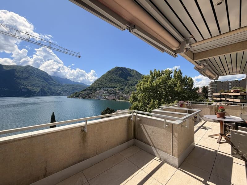 LUGANO - SUPER ATTICO DI RAPPRESENTANZA CON VISTA LAGO - PISCINA CONDOMINIALE NEL RESIDENCE CENTRAL PARK (13)