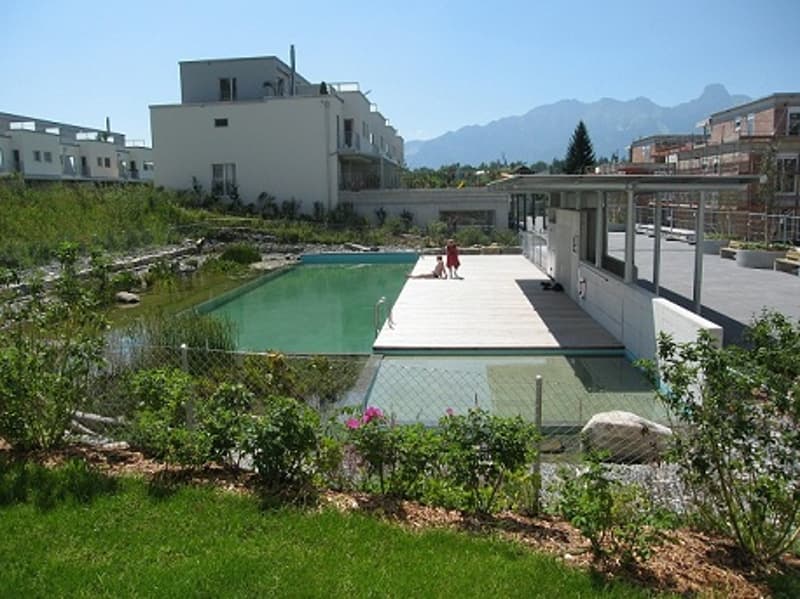 Stay by the swimming pond in the upper Au development! (1)