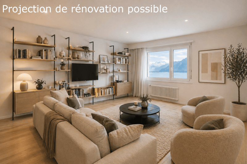 Magnificent 3.5-room apartment, panoramic view of Lake Geneva in Clarens. Garage included (3)