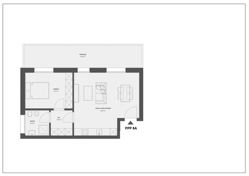 Caslano 2.5 pièces. Moderne avec grande terrasse | Loyer CHF 1'430 (10)