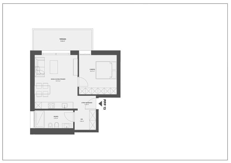 Caslano | 2,5 locaux | Loyer 1'370 | Charges 170 (8)