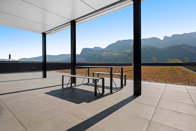 Dachterrasse mit Bergblick