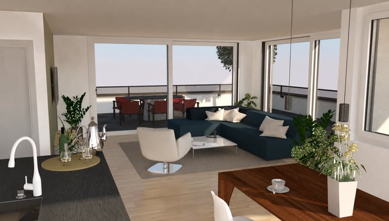 3.5 Zimmer Attika-Wohnung mit 140m2 Terrasse (12)