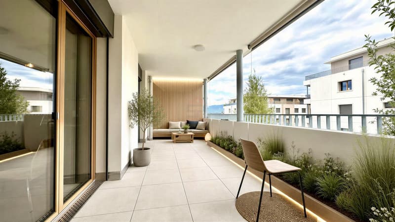 Superbe 4 pièces de 90 m² avec grande terrasse au coeur des Celliers à Satigny (1)
