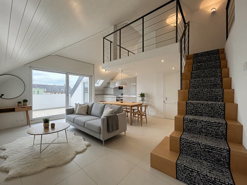3-room attic of 91m2, quiet and with an unobstructed view (1)