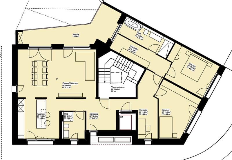 Mitgestalten beim Innenausbau - Exklusive 3.5-Zimmer-Wohnung mit separatem Studio (14)