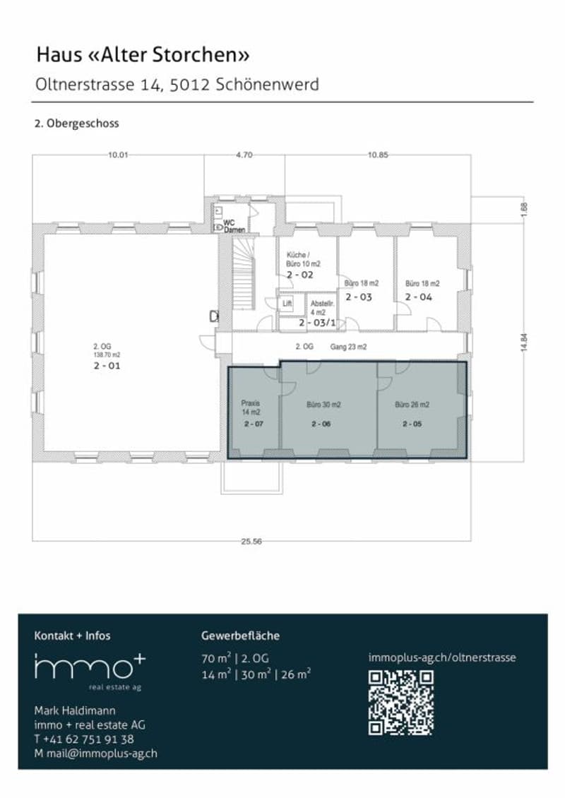 Grundriss | 3 Büro 70 m² | Oltnerstrasse 14 » siehe auch PDF zum Download